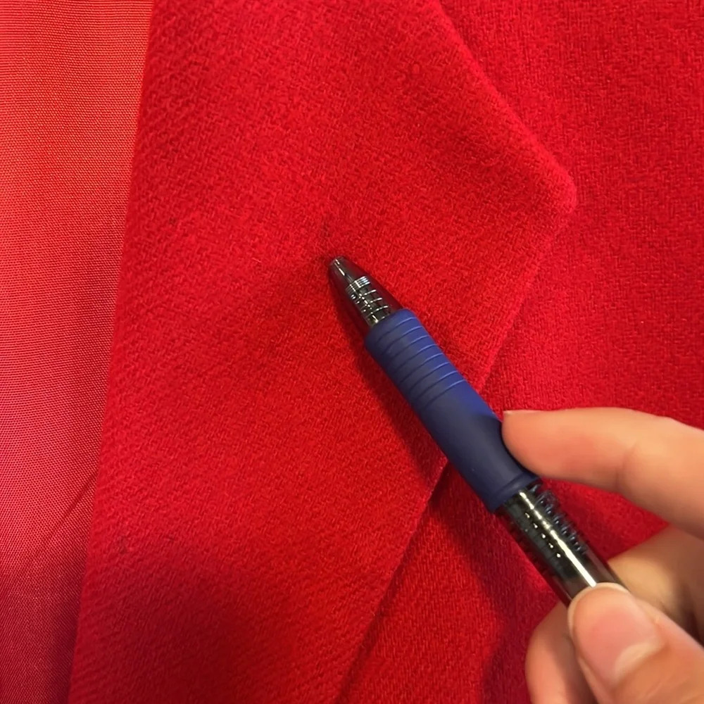 100% Wool Red Blazer Vintage Women's Prophecy Petite Christmas Holiday‎ - Picture 5 of 11